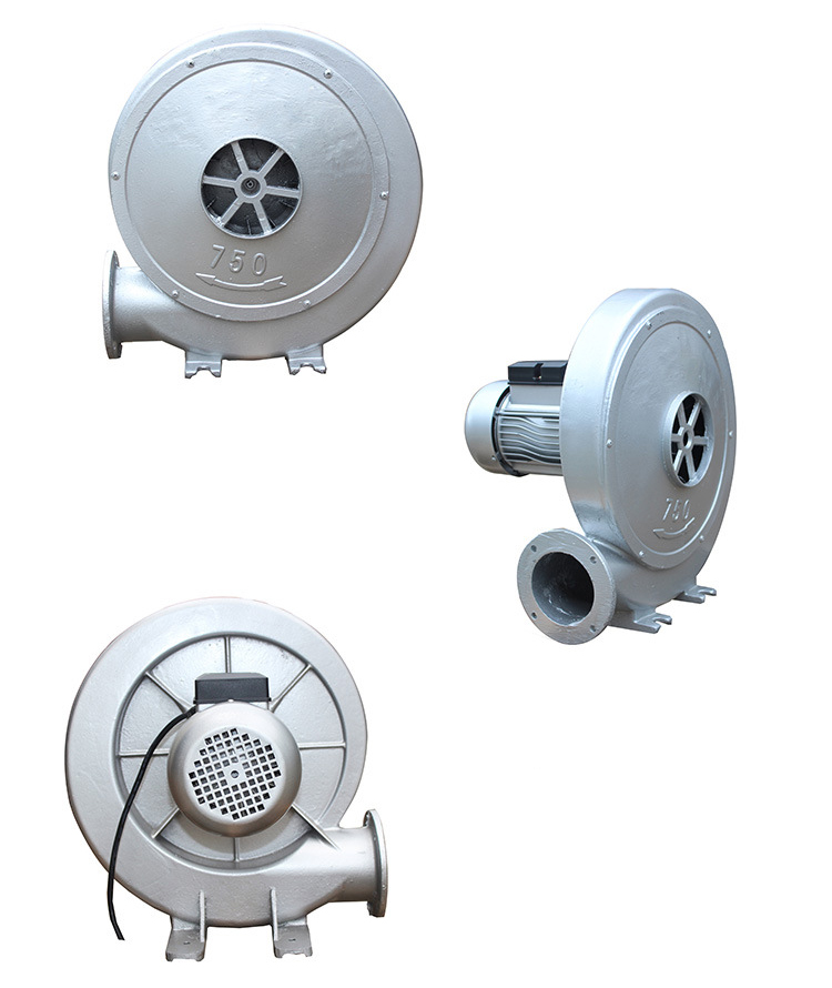 低噪聲強力中壓風機正面、側面、背面圖