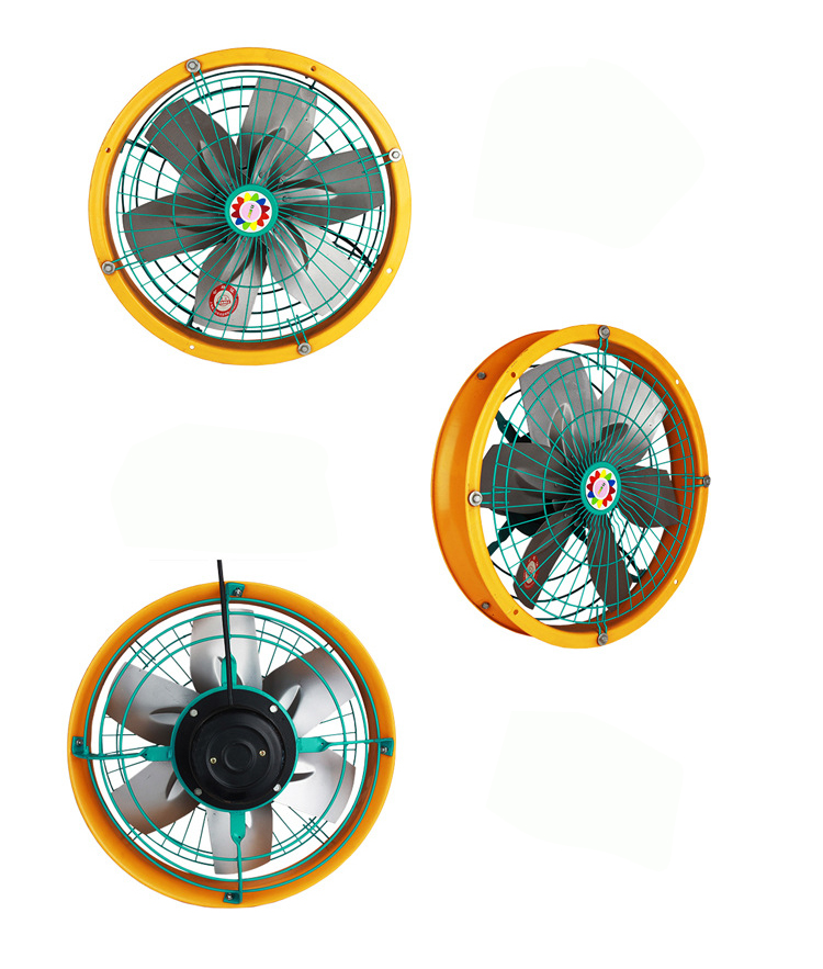 大功率軸流式排氣風扇正面、側面、背面圖