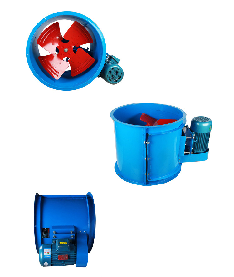 管道軸流風機正面、側面、背面圖