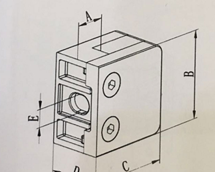 45*45平底 玻璃夾結構圖