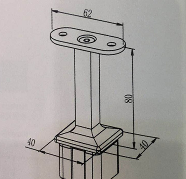 固定式方形管托結構圖