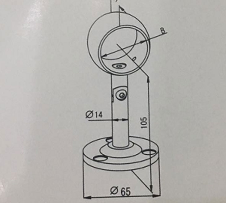 圓環扶手 墻座結構圖