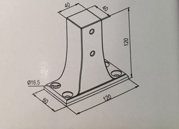 立柱方形底座結(jié)構(gòu)圖